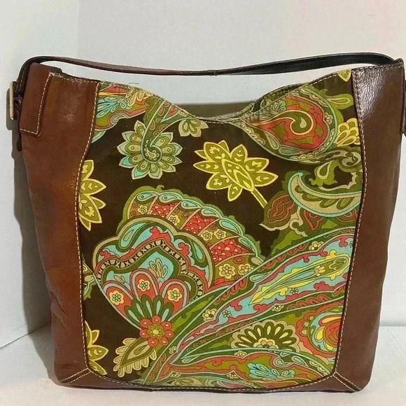 Kate Spade Brown and Green Paisley Hobo Bag - Picture 2 of 16